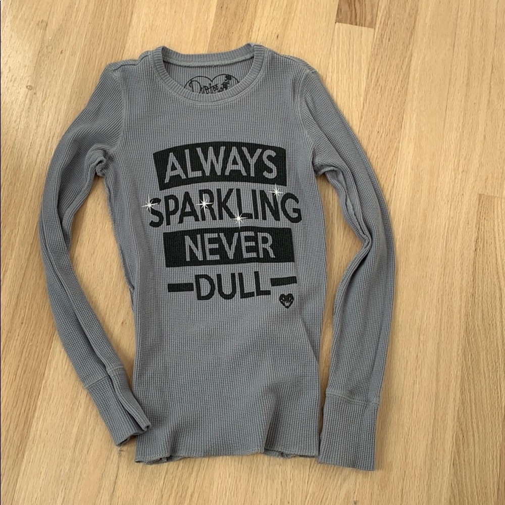 Long sleeve  cotton waffle t shirt